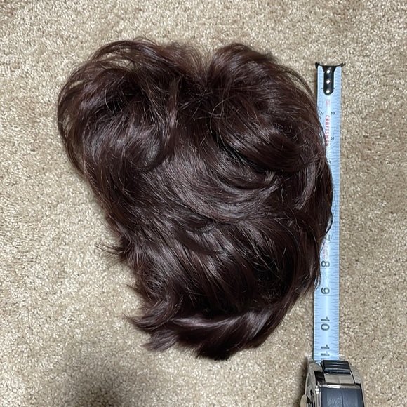 NWT 11” dark brown wig natural puff volume thick top layers adjustable bangs DP - Picture 13 of 16